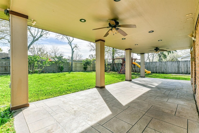 view of patio / terrace with a playground