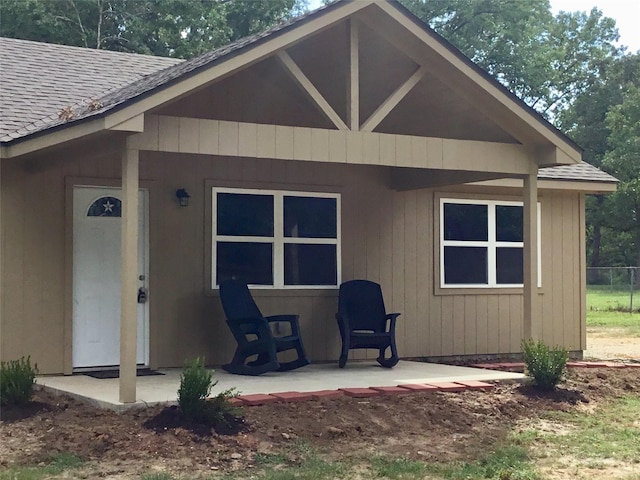 rear view of property with a patio