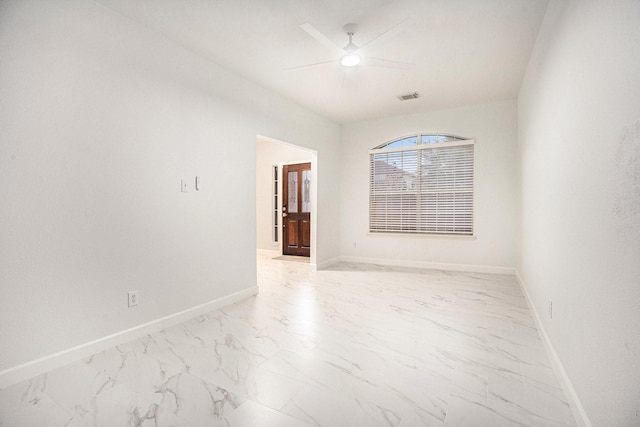 unfurnished room featuring ceiling fan