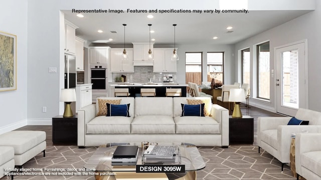 living room featuring hardwood / wood-style floors