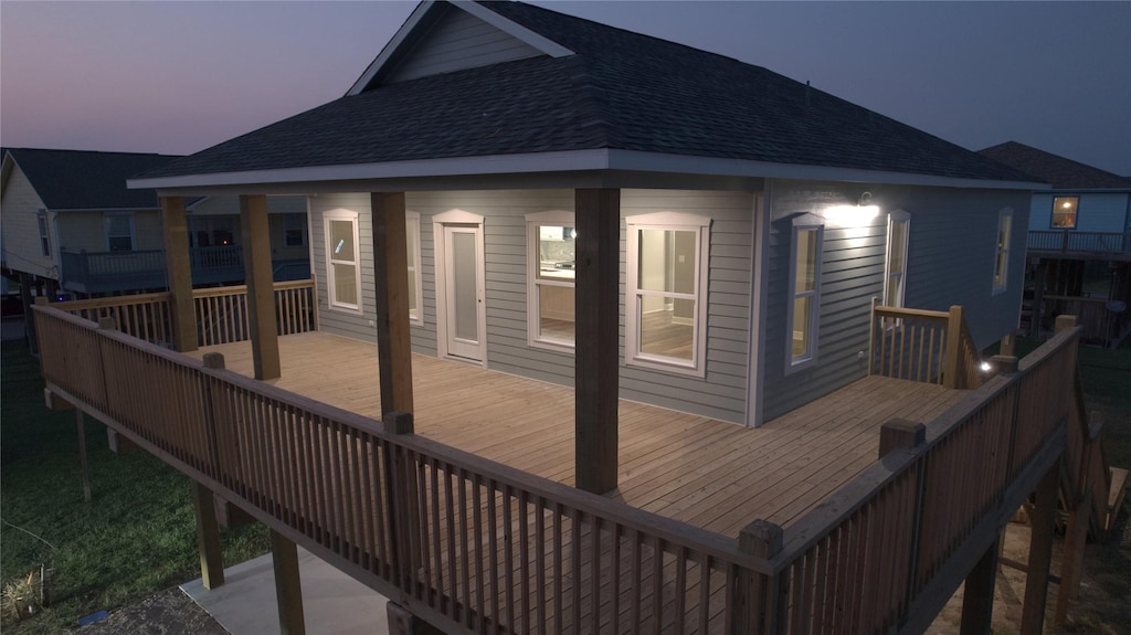 view of deck at dusk