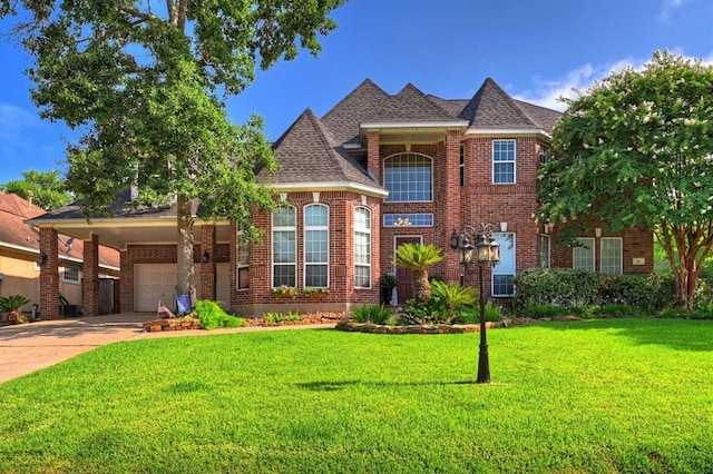 view of front of home featuring a front lawn