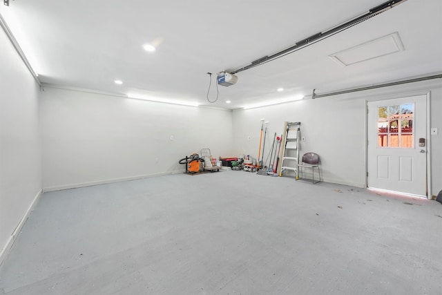 garage featuring a garage door opener