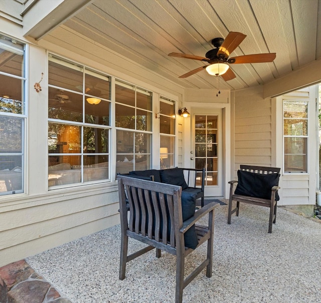 view of patio / terrace with ceiling fan