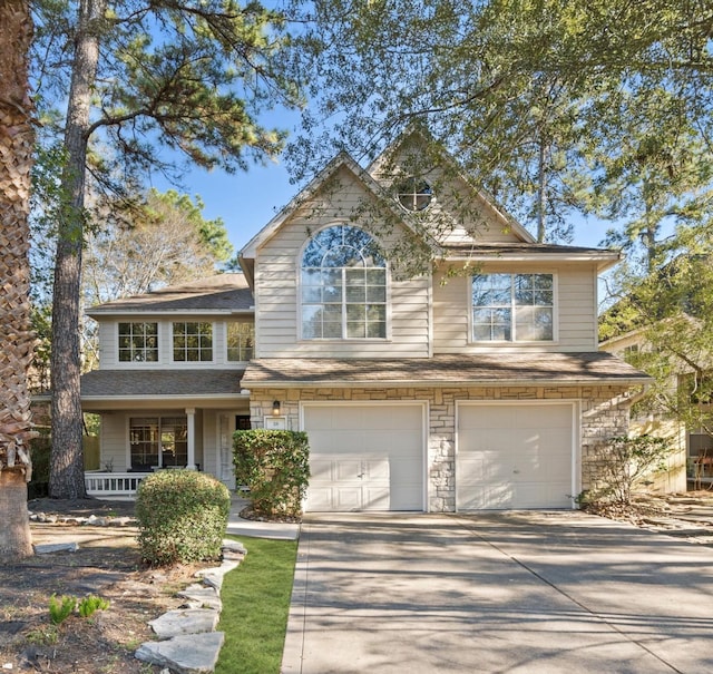 view of front facade with a garage