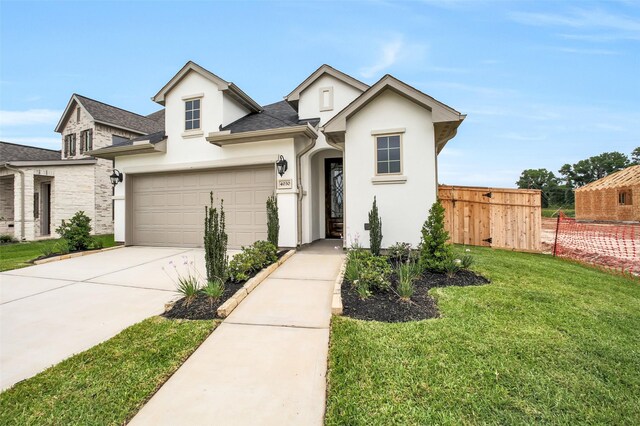 4030 Colony Ln, Missouri City, TX 77459 - view of front of property featuring stucco siding, concrete driveway, an attached garage, and roof with shingles