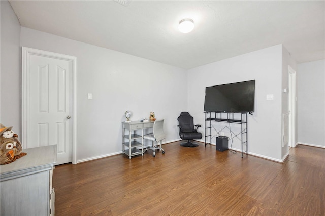 misc room featuring dark wood-type flooring