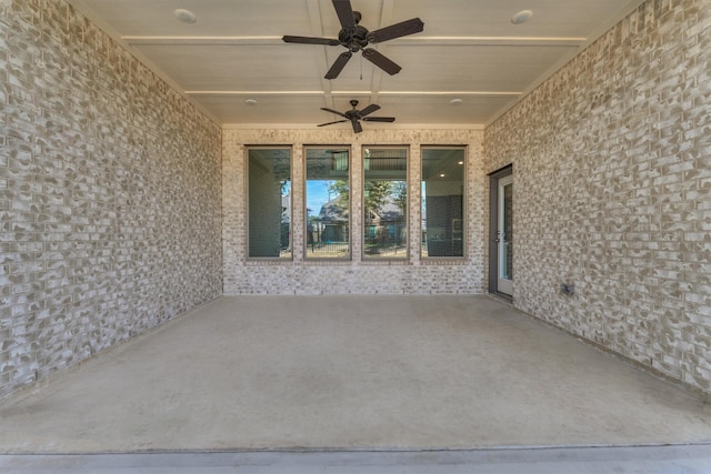 view of patio with ceiling fan