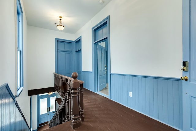 hall featuring dark hardwood / wood-style flooring