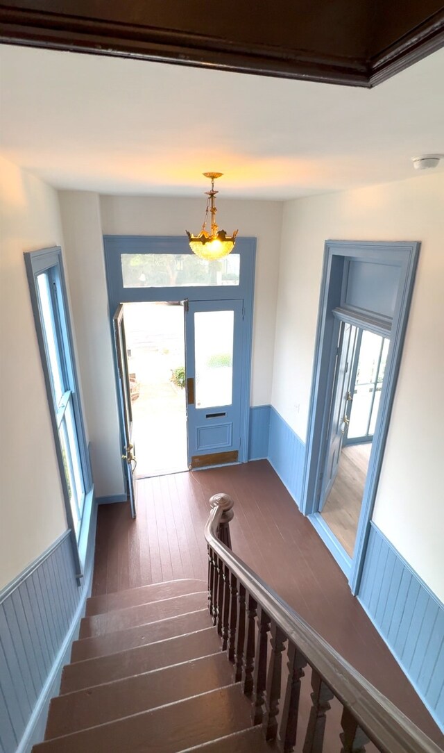 interior space with an inviting chandelier