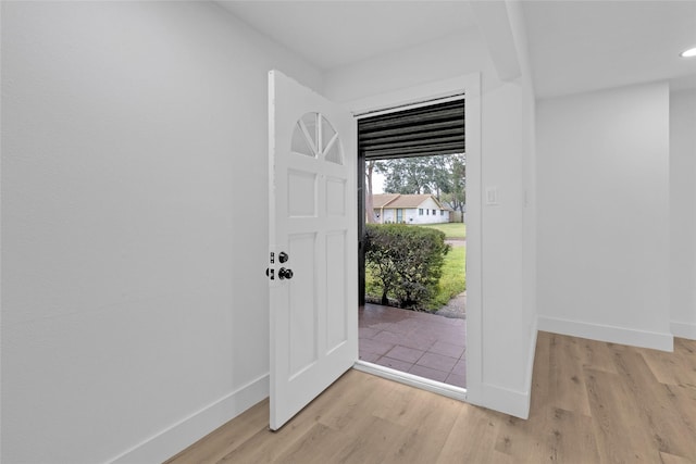 foyer entrance featuring light hardwood / wood-style floors