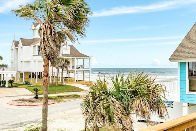 water view with a view of the beach