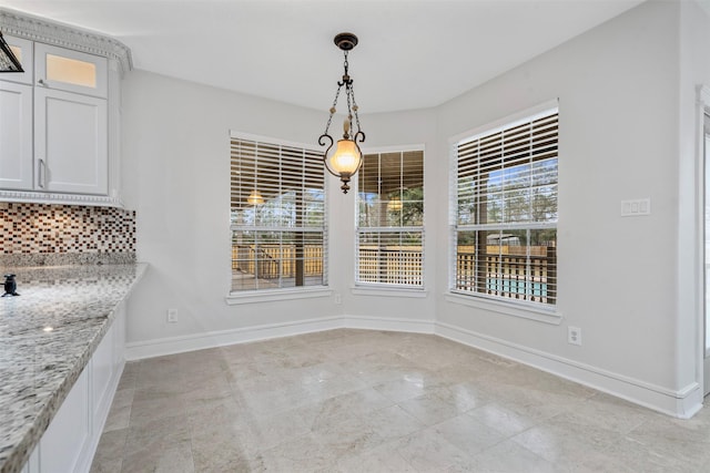 view of unfurnished dining area