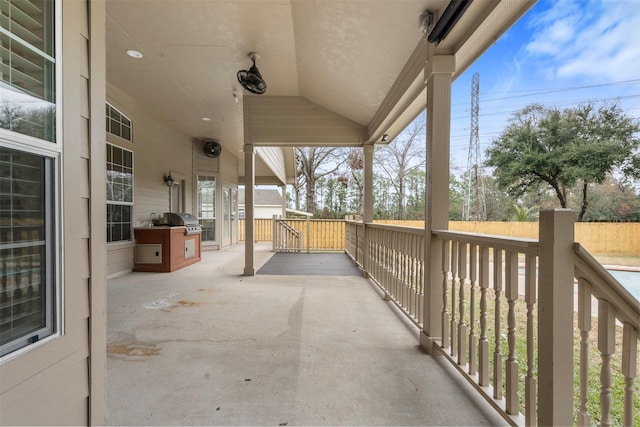 view of patio / terrace with a grill