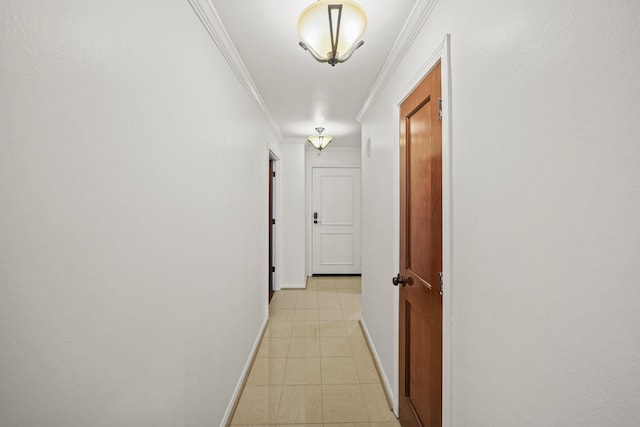 corridor with crown molding