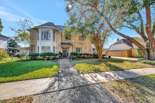 view of front of house with a front lawn