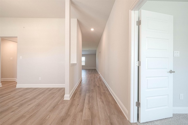 corridor featuring light wood-type flooring