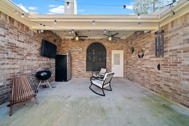 view of patio with area for grilling