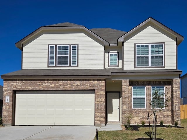 view of front of house with a garage