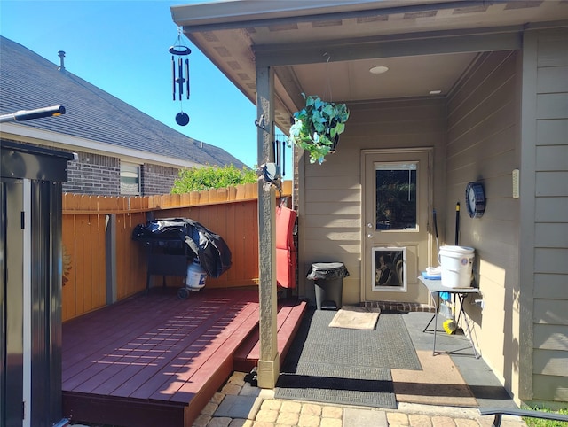 view of patio / terrace with a wooden deck