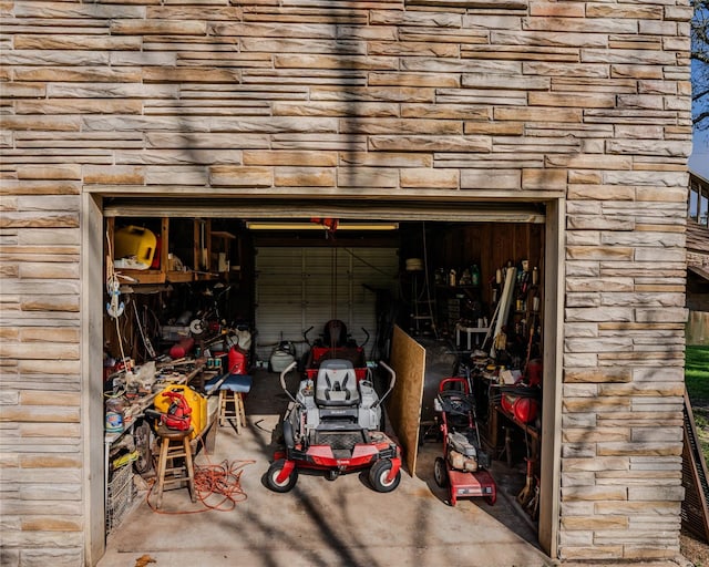 view of garage