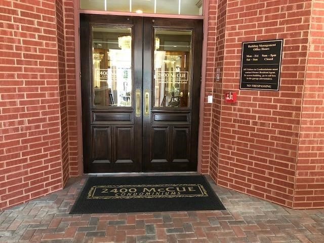 property entrance with french doors