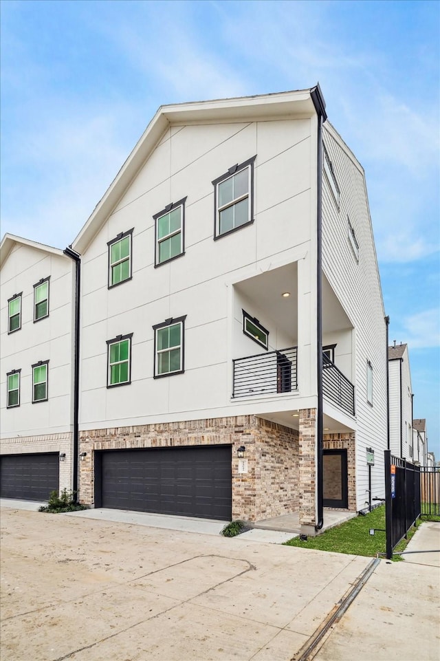 view of property featuring a garage