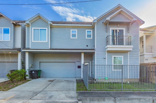 view of property with a garage