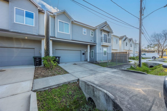 view of property featuring a garage