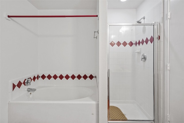 bathroom with independent shower and bath