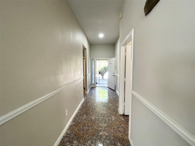 hall featuring tile patterned floors