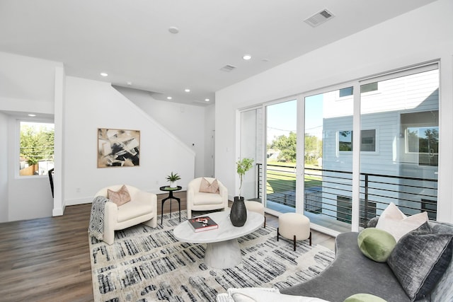 living room featuring hardwood / wood-style flooring