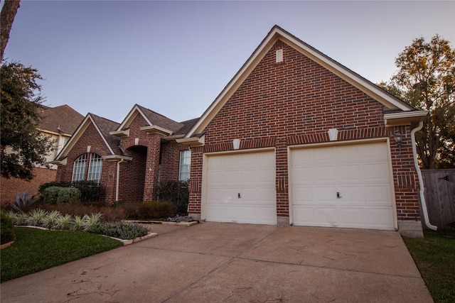 view of front facade with a garage