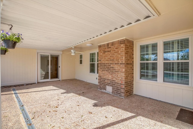 view of patio / terrace with ceiling fan