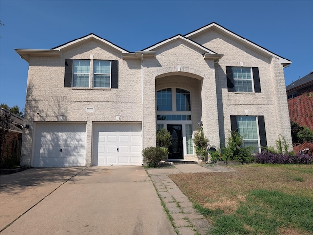 view of front property with a garage