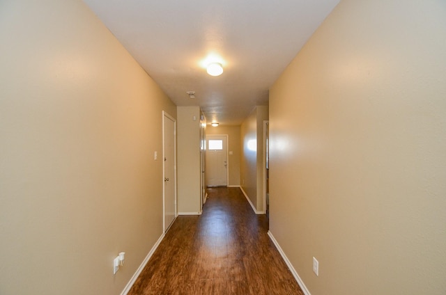 hall featuring dark hardwood / wood-style flooring