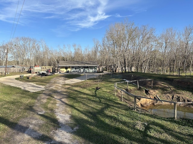 surrounding community featuring a yard and fence