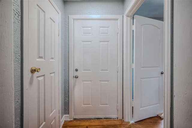 doorway featuring hardwood / wood-style floors