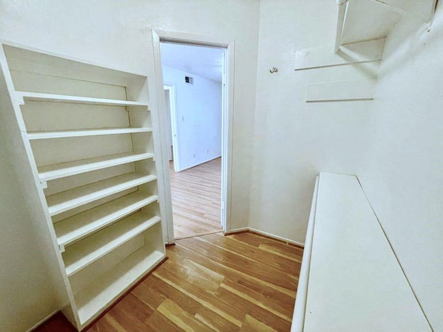 spacious closet with wood-type flooring