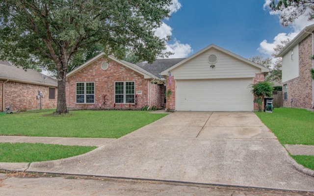 ranch-style house with a front lawn