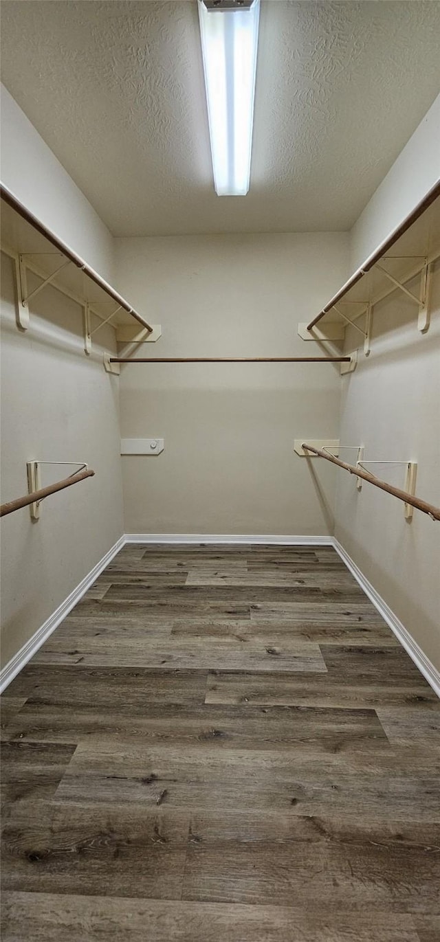 walk in closet featuring dark hardwood / wood-style flooring