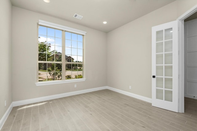 empty room featuring light hardwood / wood-style flooring