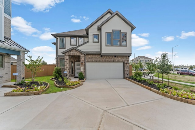 view of front of home with a garage