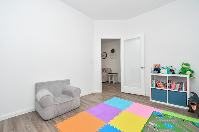 game room featuring wood-type flooring