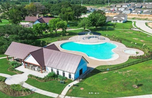 view of pool featuring a patio