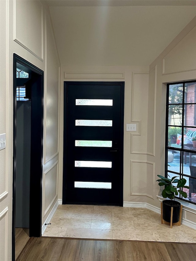 entrance foyer featuring light hardwood / wood-style floors