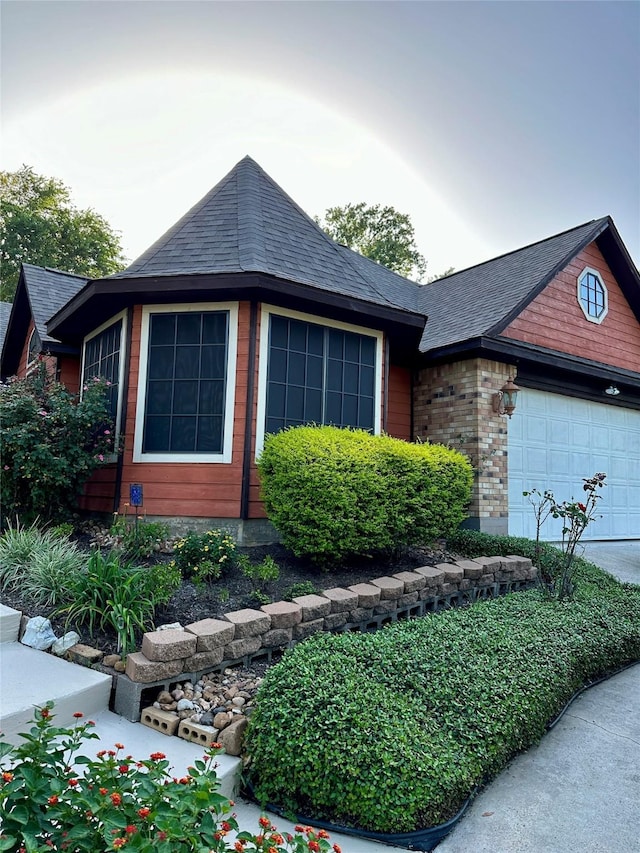 view of front of house with a garage