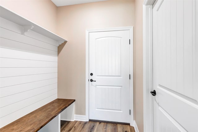 mudroom featuring light hardwood / wood-style flooring