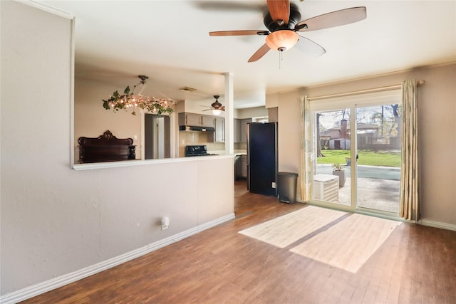 interior space with hardwood / wood-style floors