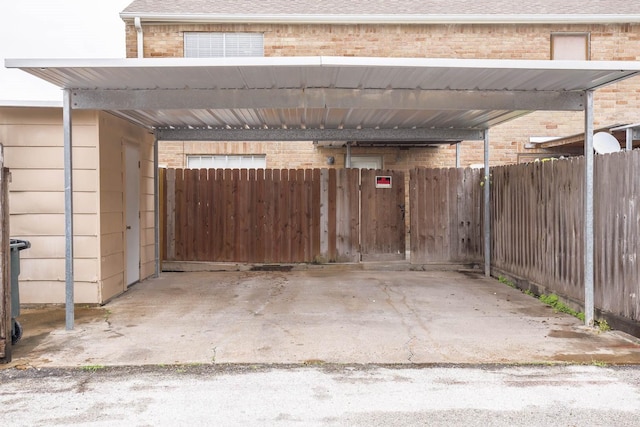 view of car parking with a carport